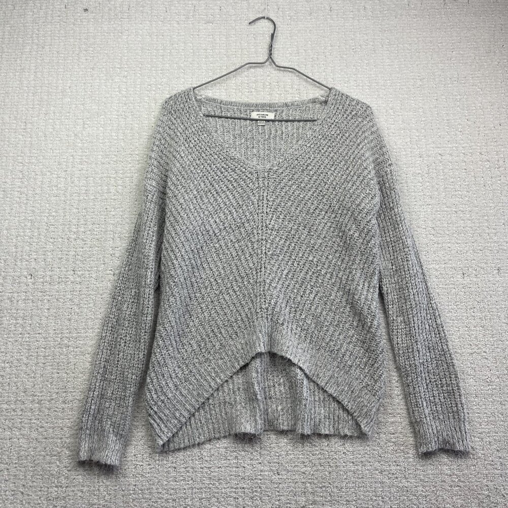 JDY Jacqueline De young Crochet knitted long sleeve Light Grey Jumper Women Sz S